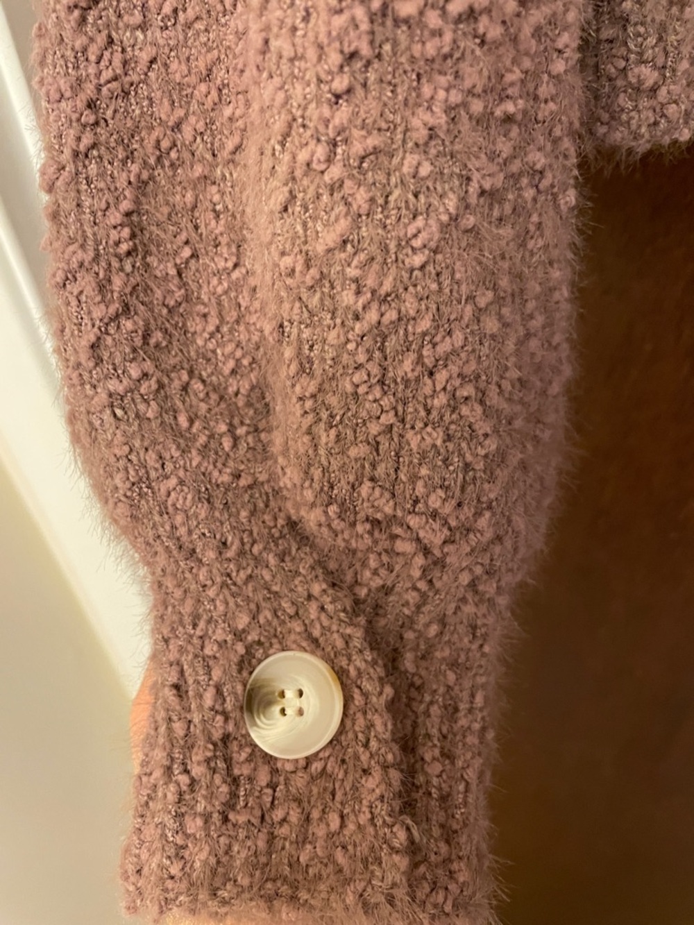 Cropped Teddy Button-Front Cardigan - Picture 4 of 5